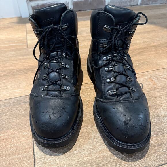 Red Wing Boots Motorcycle Work Safety Steel Toe Boots Men Size 10.5D Model #971 - Picture 1 of 7
